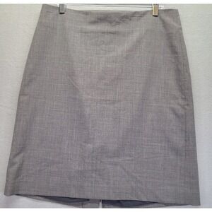 Lands End Wool Blend Skirt Womens Size‎ 12 Gray Classic Zipper/Button